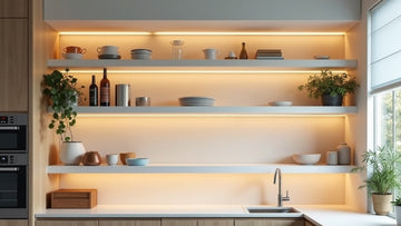 Temporary Backlighting for Rental Kitchen Shelving